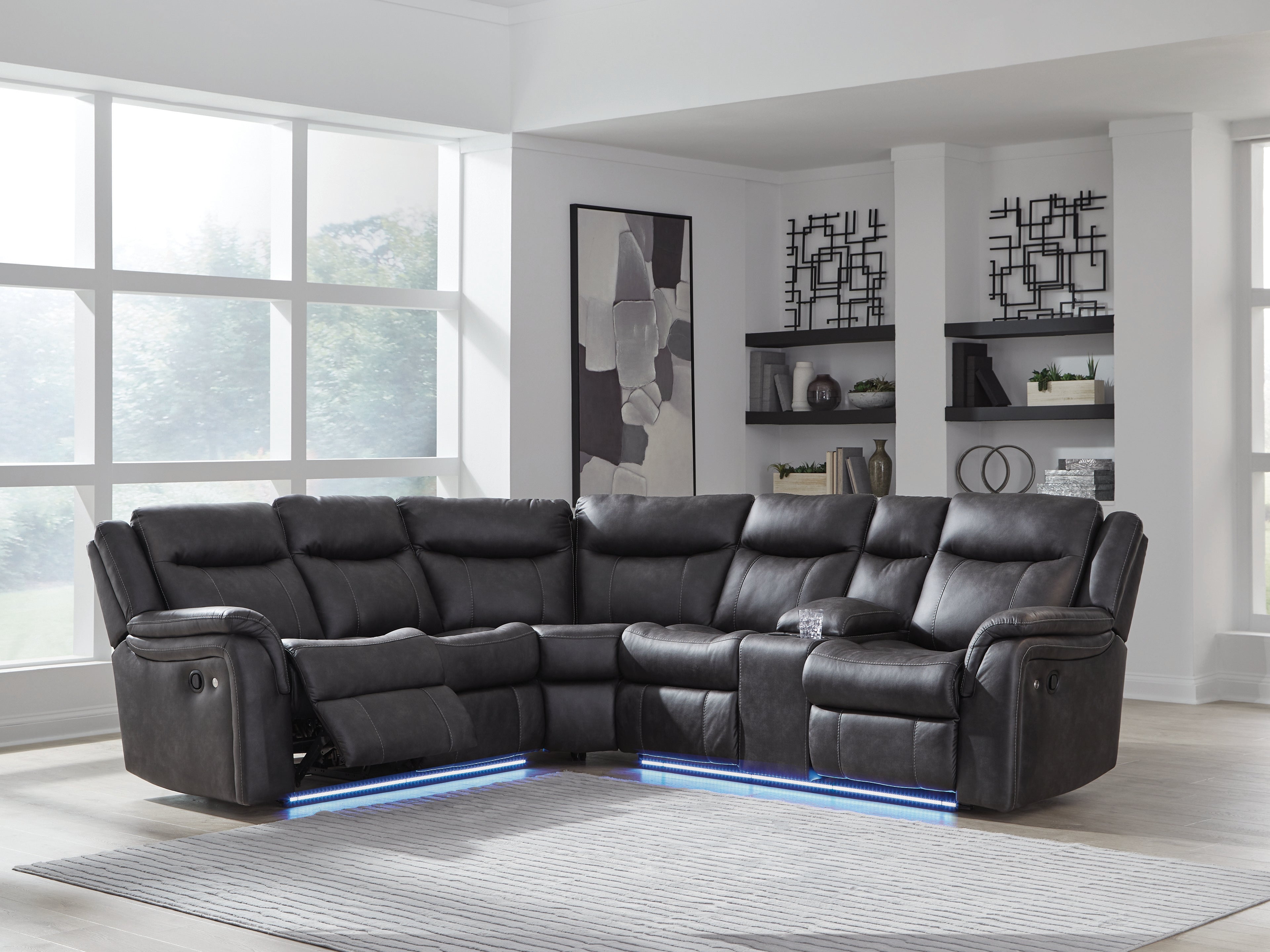 Luxury Living Gallery - Ashley Furniture - Sultan Meadow Sectional - 2-Piece Reclining Sectional / Carbon - PC13001S1