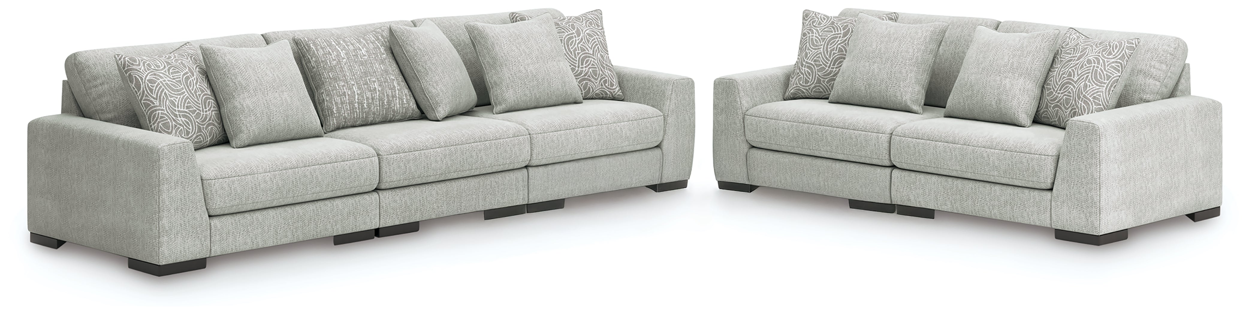 Luxury Living Gallery - Ashley Furniture - Regent Park 3-Piece Sectional Sofa and 2-Piece Sectional Loveseat - 3-Piece Sectional Sofa and 2-Piece Sectional Loveseat / Pewter - 14404U4