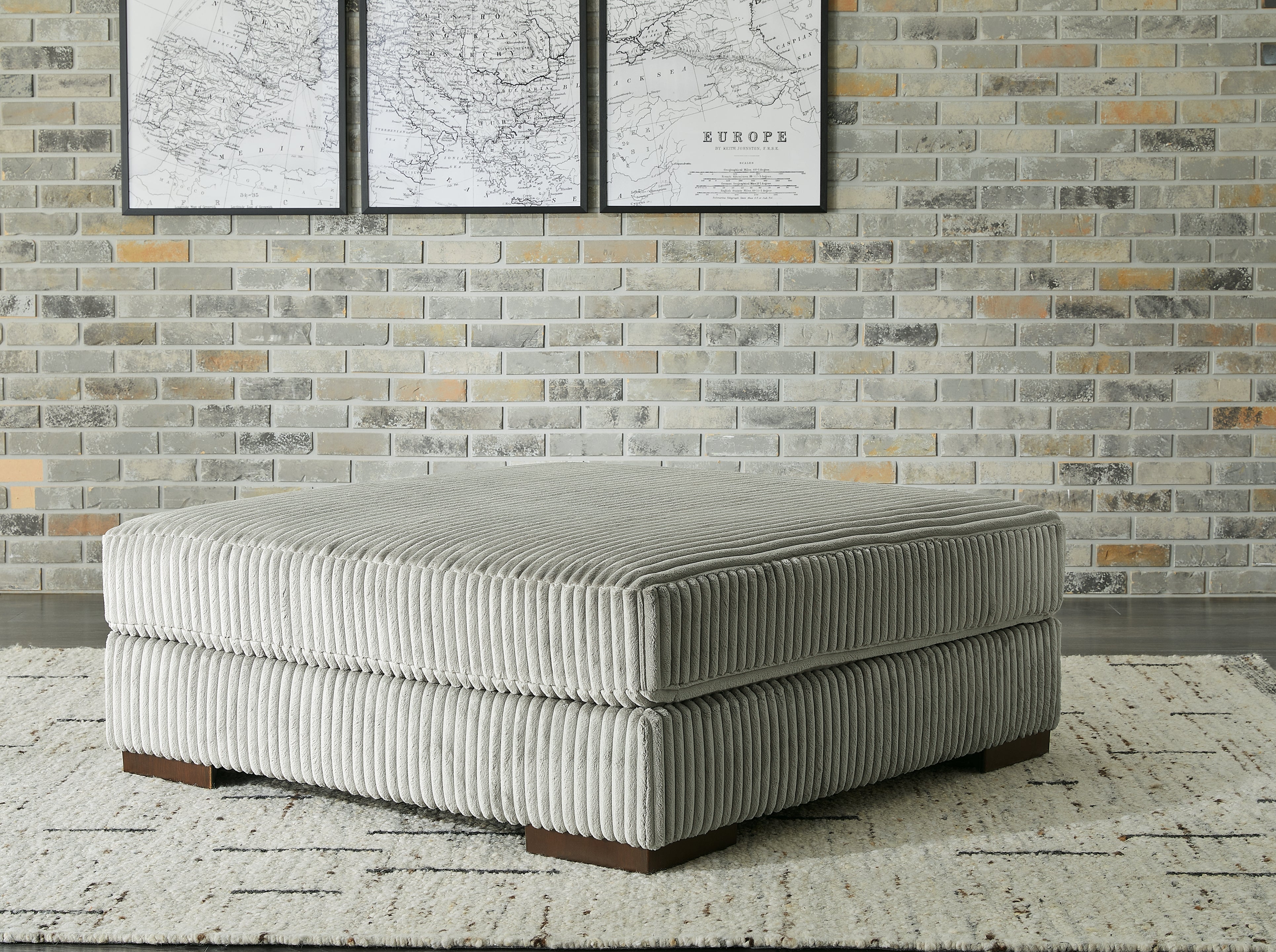 Luxury Living Gallery - Ashley Furniture - Lindyn Living Room - Oversized Accent Ottoman / Fog - 2110508