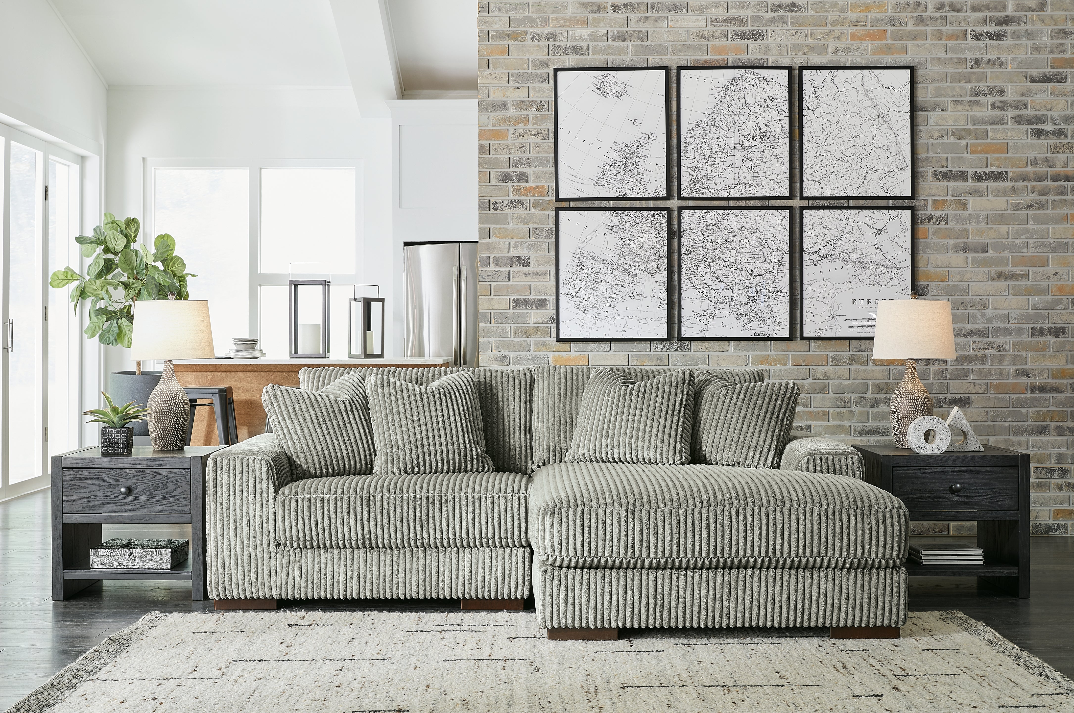 Luxury Living Gallery - Ashley Furniture - Lindyn Sectional - RAF 6-Piece Sectional / Ivory - 21104S20