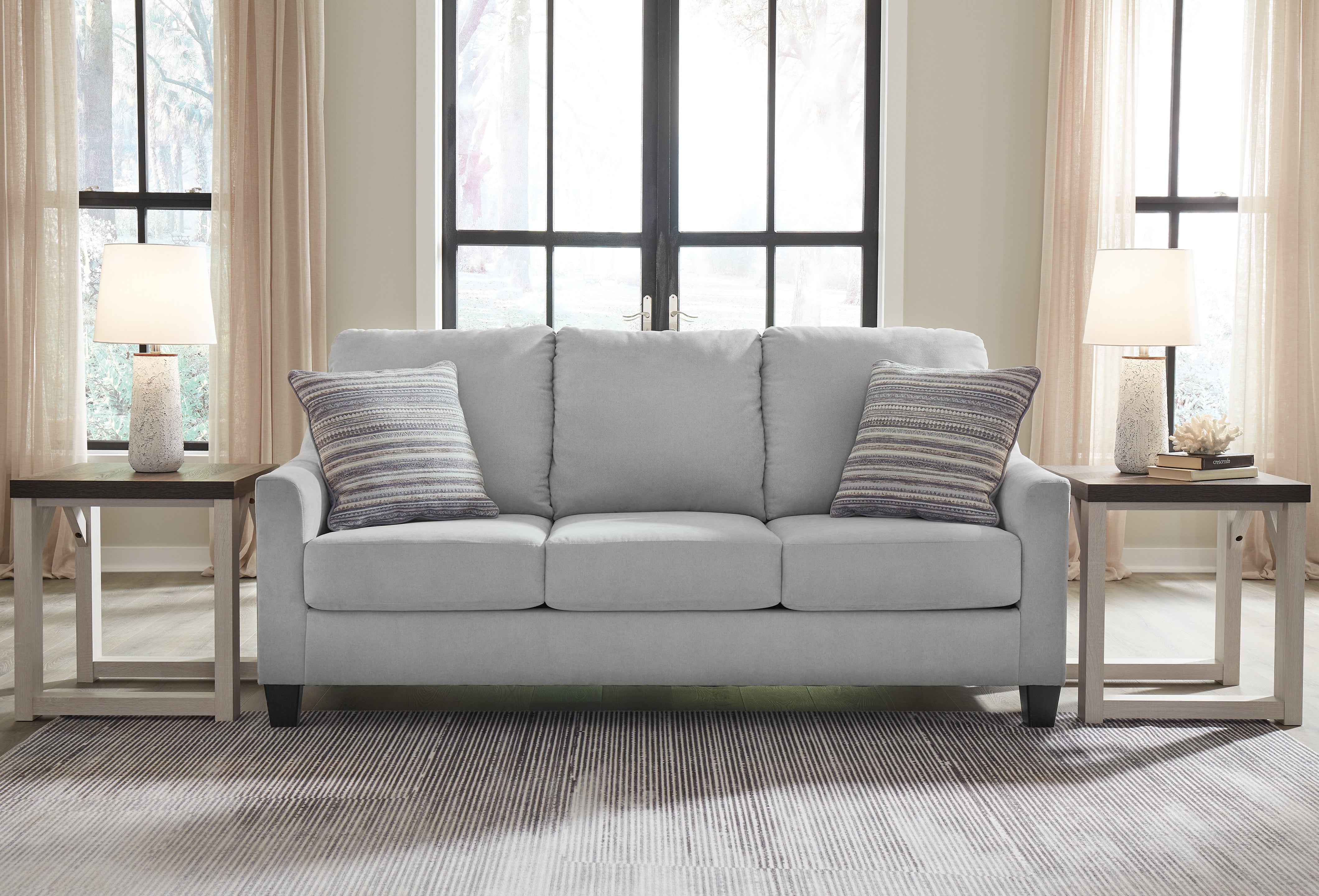 Luxury Living Gallery - Ashley Furniture - Adlai Living Room - Queen Sofa Sleeper / Shadow - 3010339