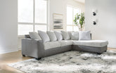 Luxury Living Gallery - Ashley Furniture - Clairette Court Sectional - RAF 2-Piece Sectional with Chaise / Alloy - 31503S1