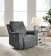 Luxury Living Gallery - Ashley Furniture - Barnsana Living Room - Power Rocker Recliner / Gravel - 3320298