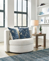 Luxury Living Gallery - Ashley Furniture - Padova Living Room - Swivel Accent Chair / Ivory - 3370644