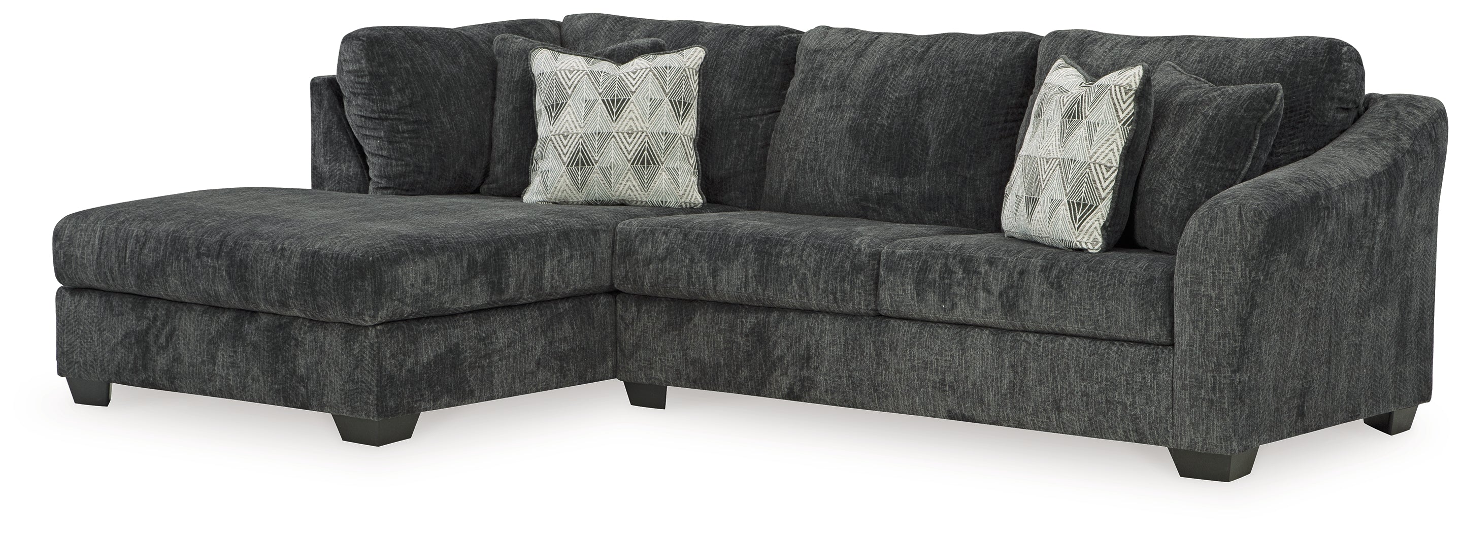 Luxury Living Gallery - Ashley Furniture - Biddeford Sectional - 2-Piece Sleeper Sectional with Chaise / Shadow - 35504S4