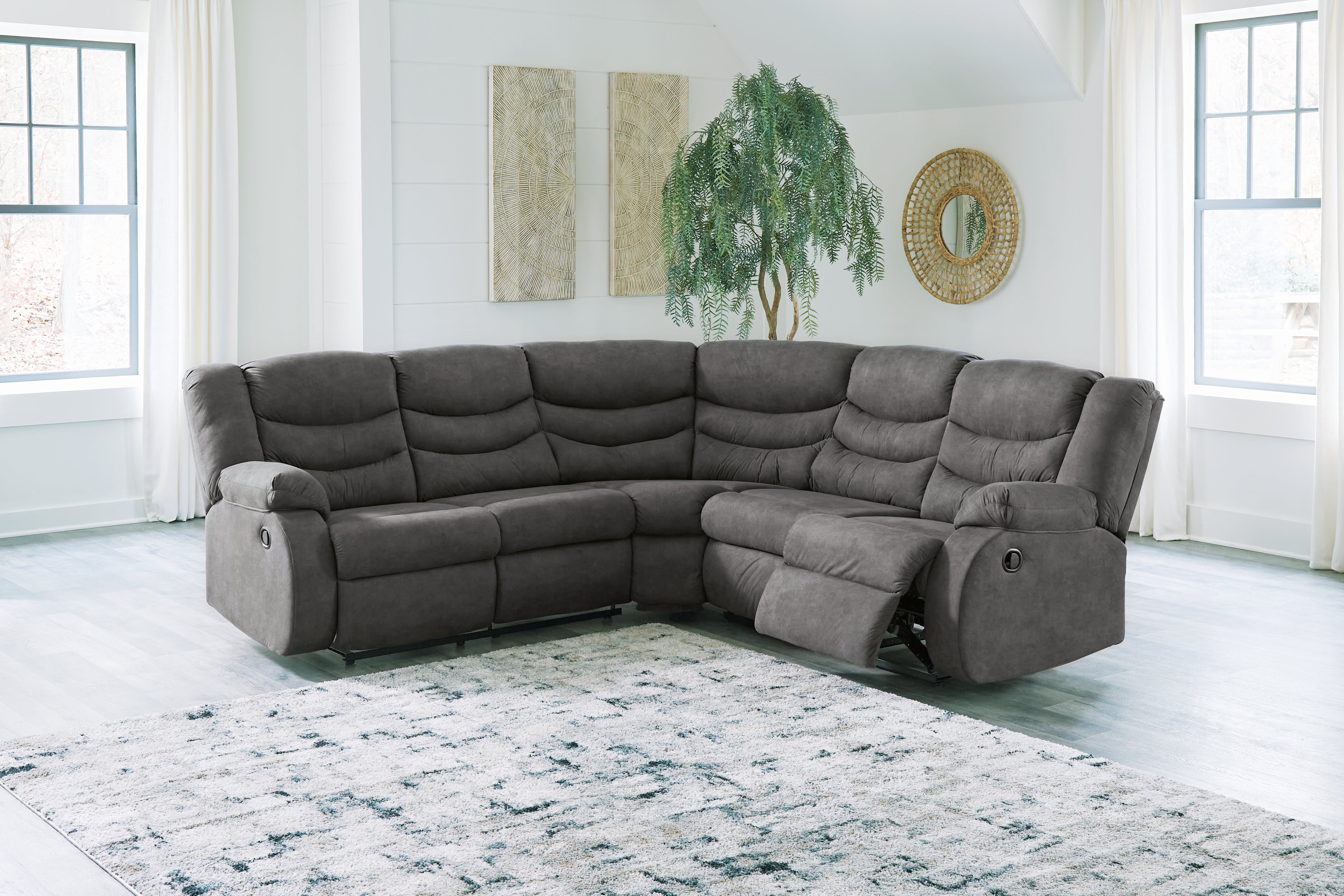 Luxury Living Gallery - Ashley Furniture - Partymate Sectional - 2-Piece Reclining Sectional / Brindle - 36902S2