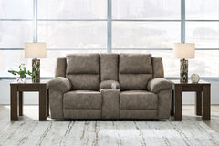 Luxury Living Gallery - Ashley Furniture - Laresview Living Room - DBL Rec Loveseat w/Console / Fossil - 3720394