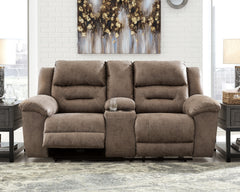 Luxury Living Gallery - Ashley Furniture - Stoneland Living Room - DBL REC PWR Loveseat w/Console / Fossil - 3990596
