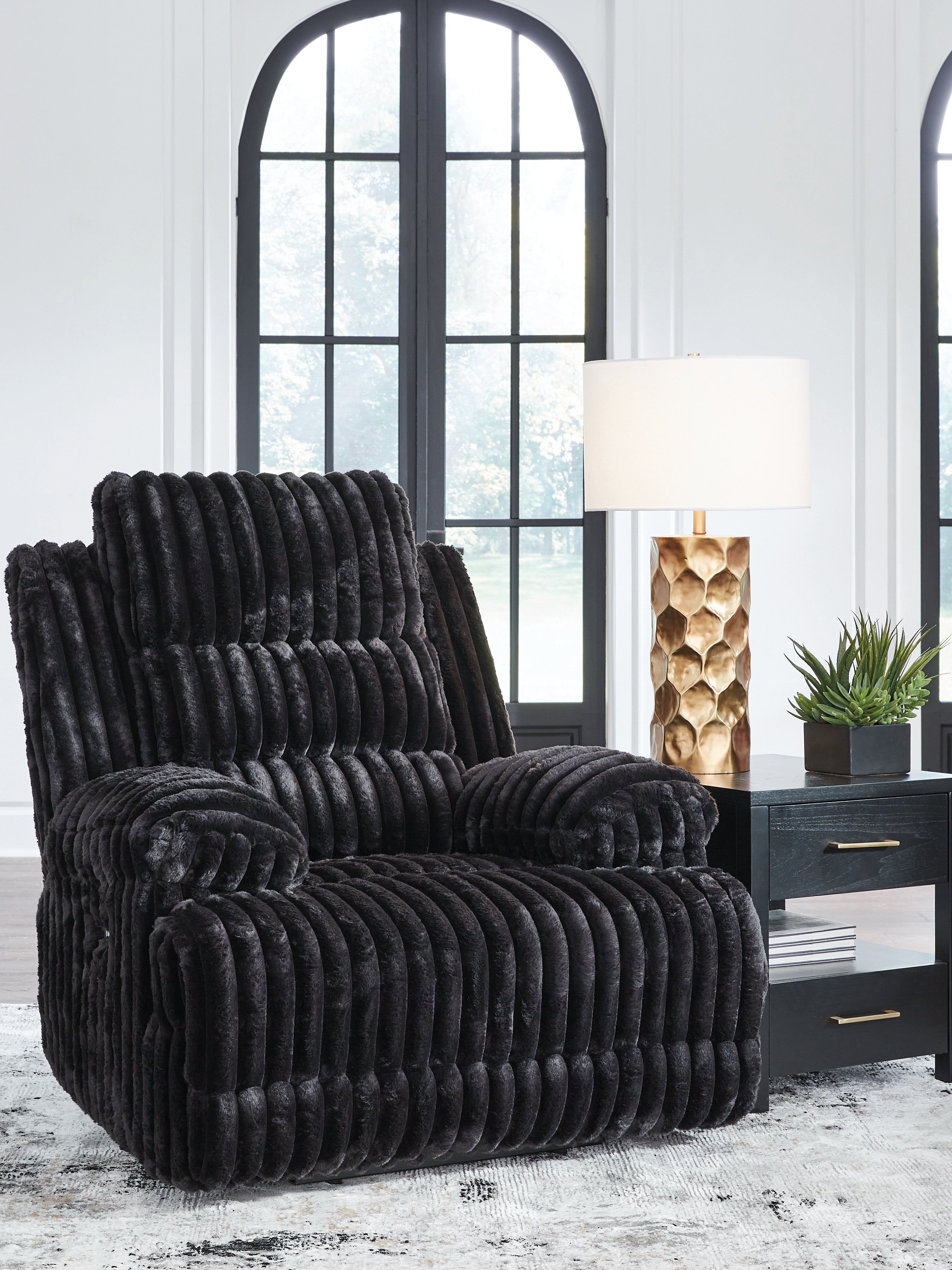 Luxury Living Gallery - Ashley Furniture - Rhine Falls Living Room - Zero Wall Power Recliner / Onyx - PC4280506