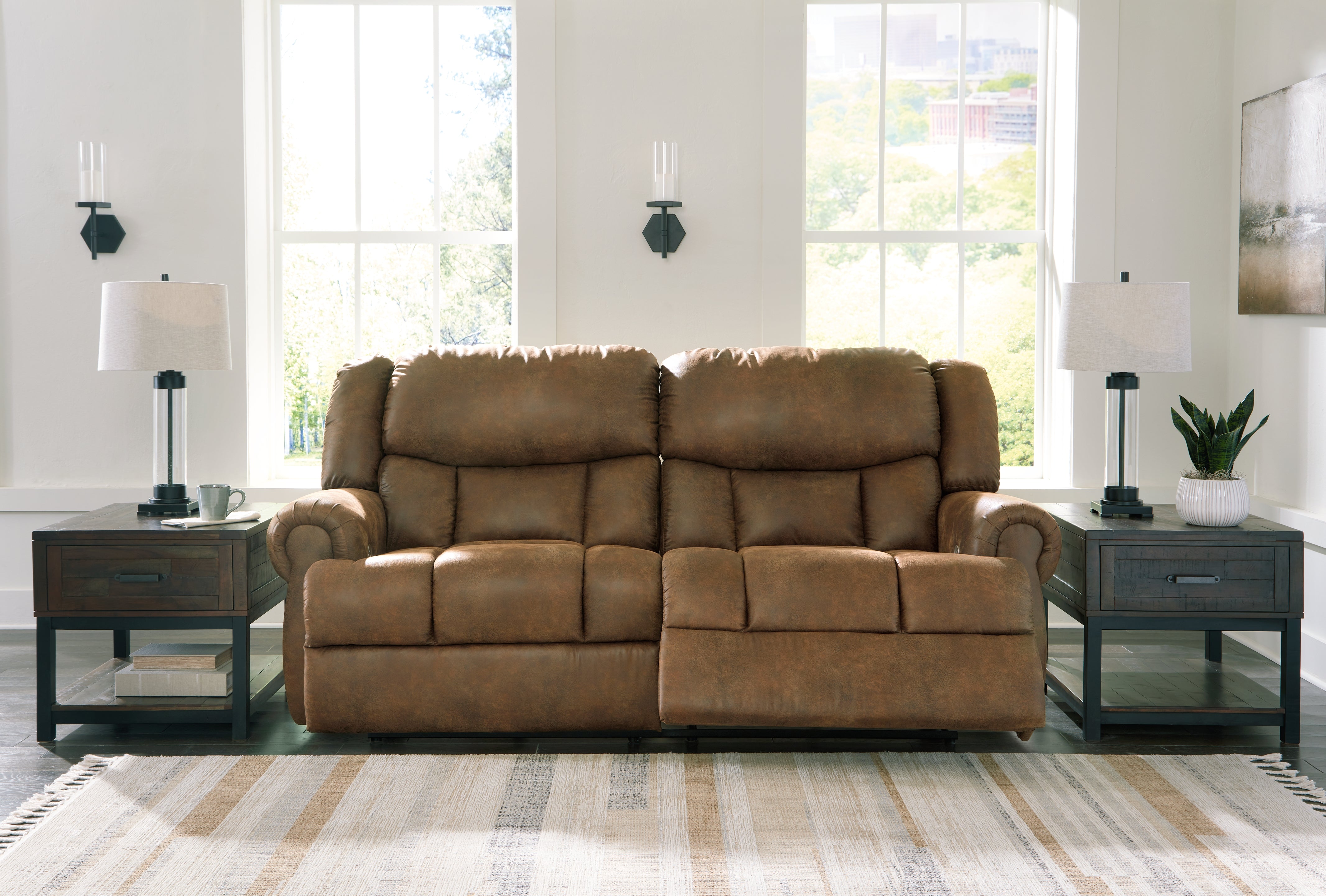Luxury Living Gallery - Ashley Furniture - Boothbay Living Room - 2 Seat Reclining Sofa / Auburn - 4470481