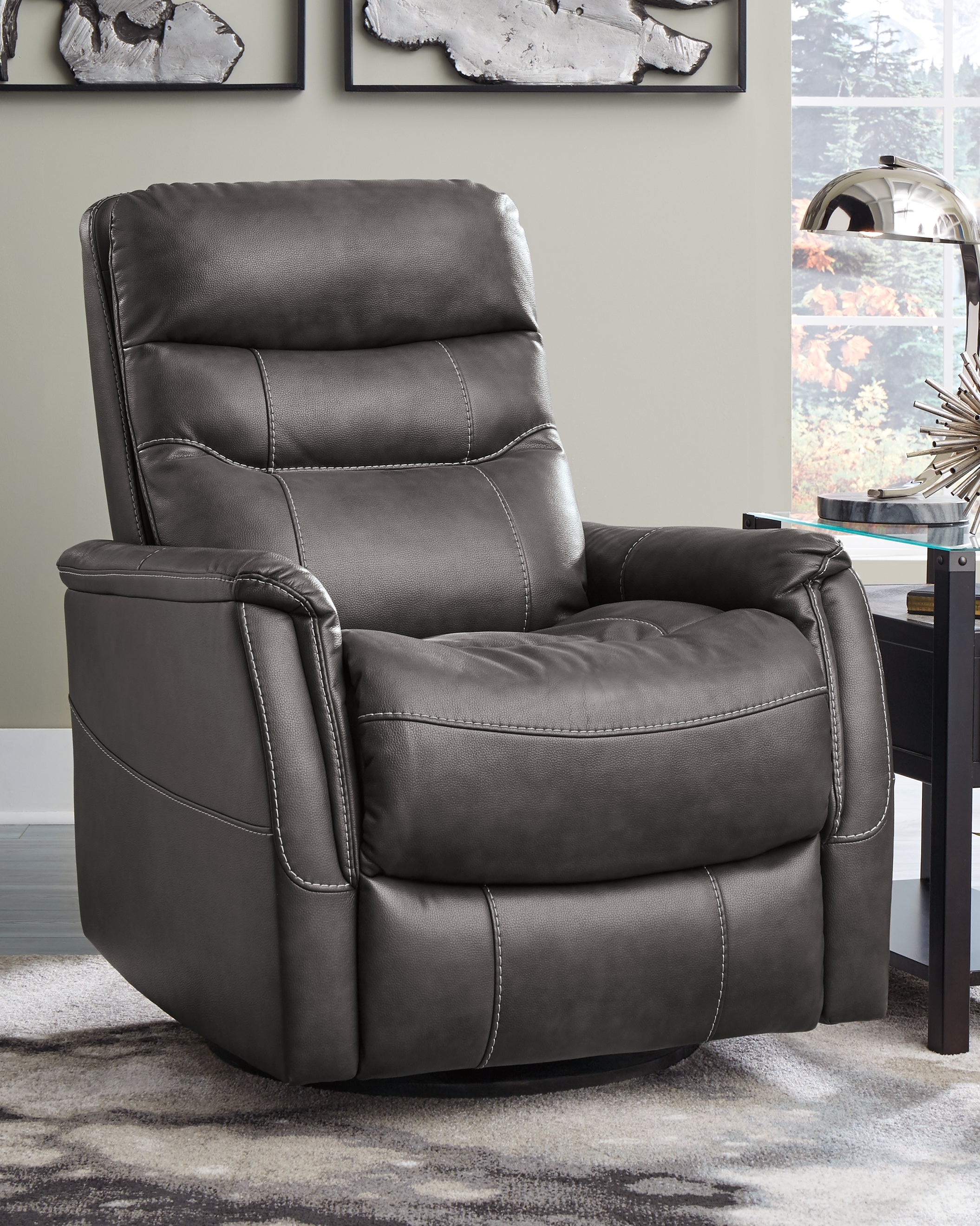 Luxury Living Gallery - Ashley Furniture - Riptyme Living Room - Swivel Glider Recliner / Quarry - 4640261