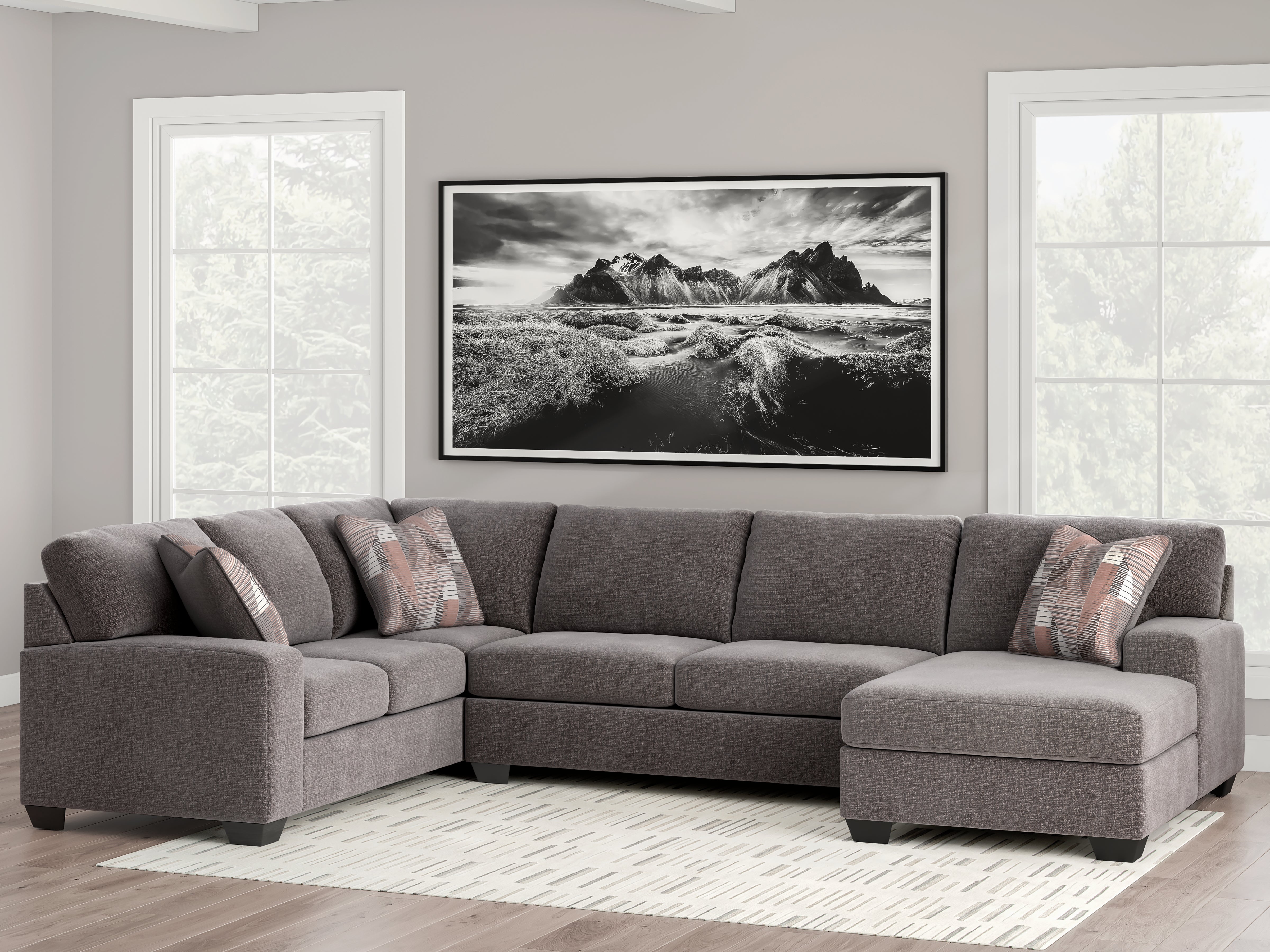 Luxury Living Gallery - Ashley Furniture - Newellen Sectional - RAF 2-Piece Super Chaise / Hemp - 48404S4