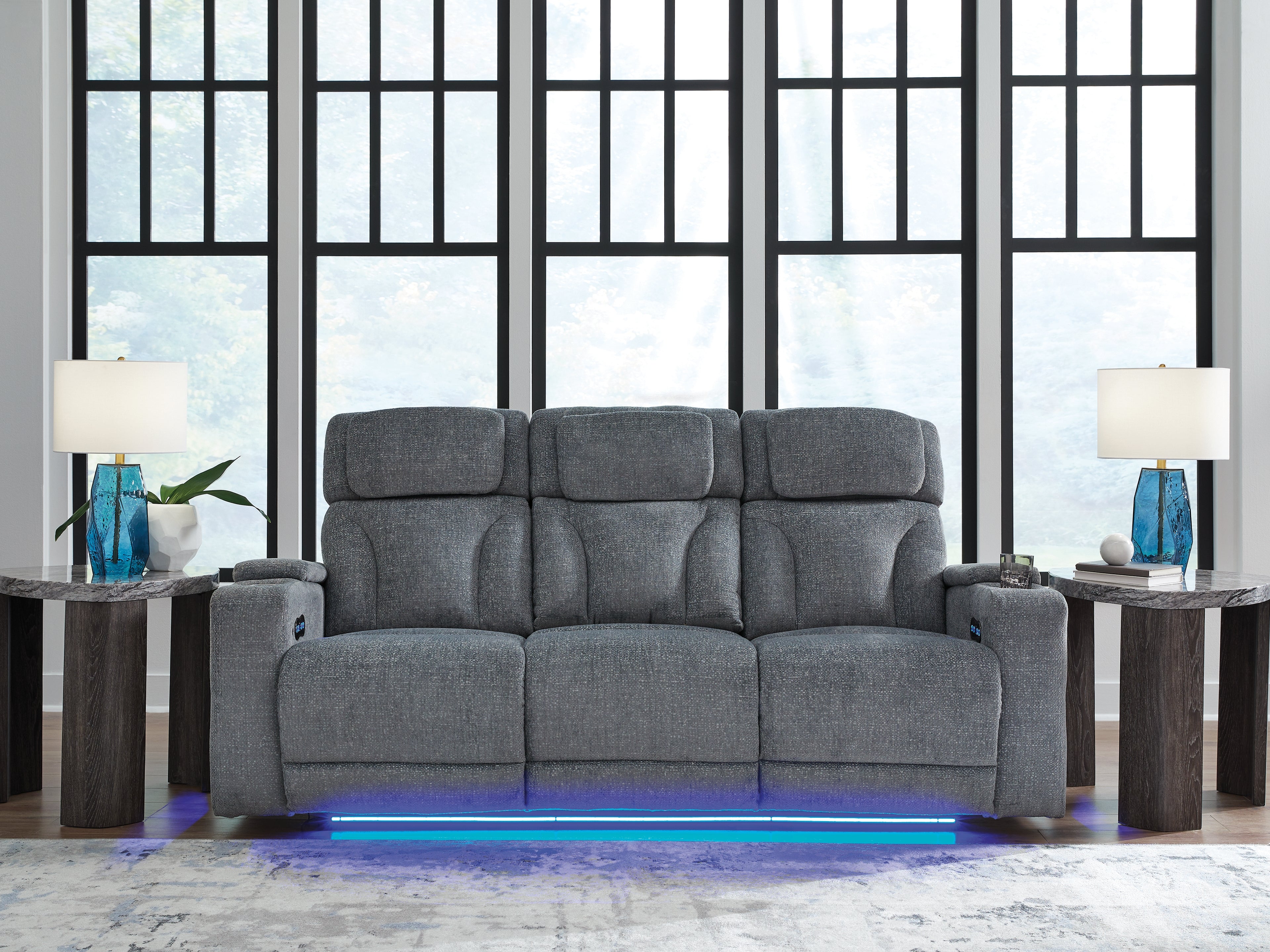 Luxury Living Gallery - Ashley Furniture - Studio Cave Living Room - PWR Recliner/ADJ Headrest / Steel - PC4980213