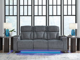 Luxury Living Gallery - Ashley Furniture - Studio Cave Living Room - PWR Recliner/ADJ Headrest / Steel - PC4980213