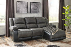 Luxury Living Gallery - Ashley Furniture - Nantahala Sectional - 3-Piece Reclining Sectional with Chaise / Slate - 50301S9