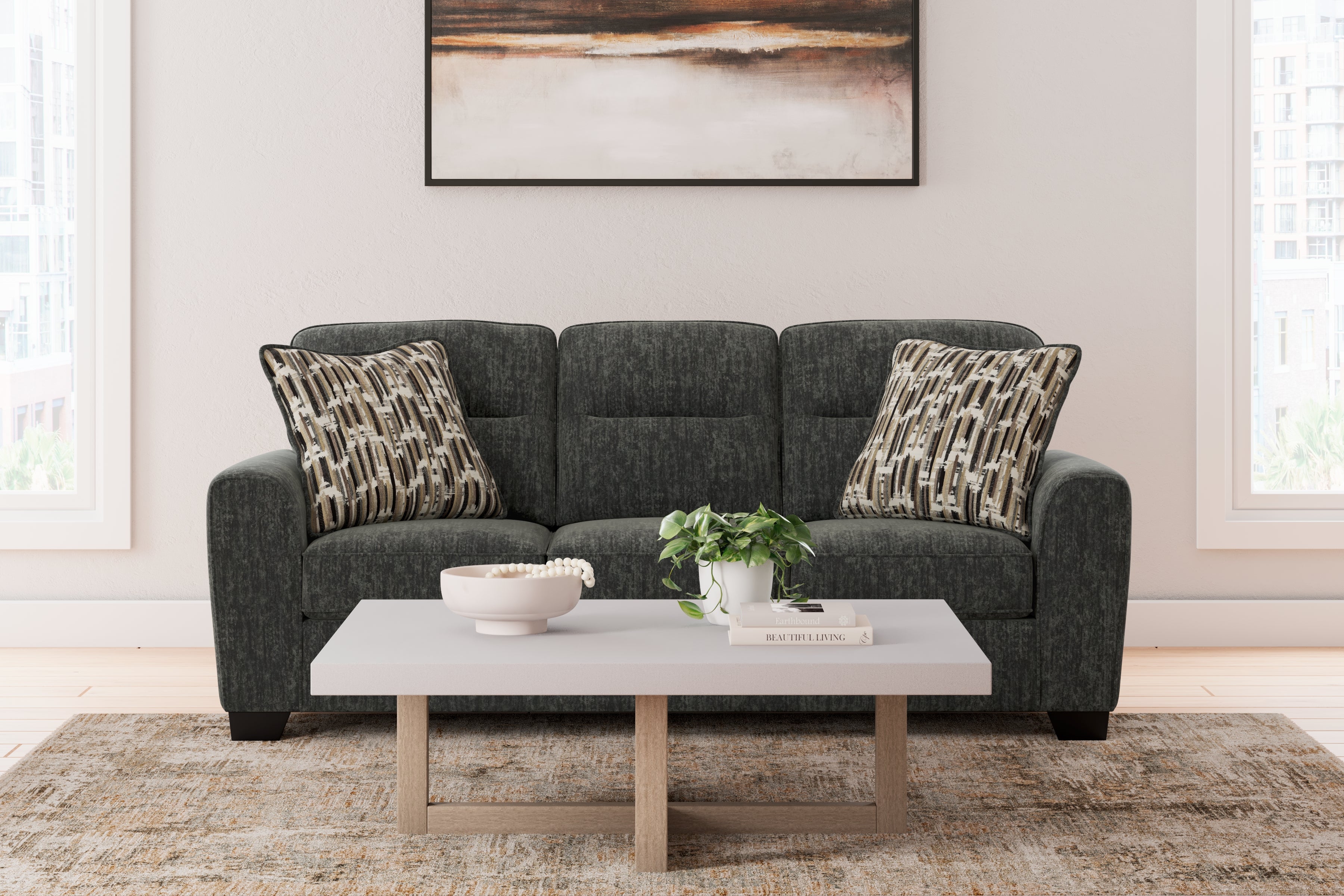 Luxury Living Gallery - Ashley Furniture - Lonoke Living Room - Sofa / Gunmetal - 5050438