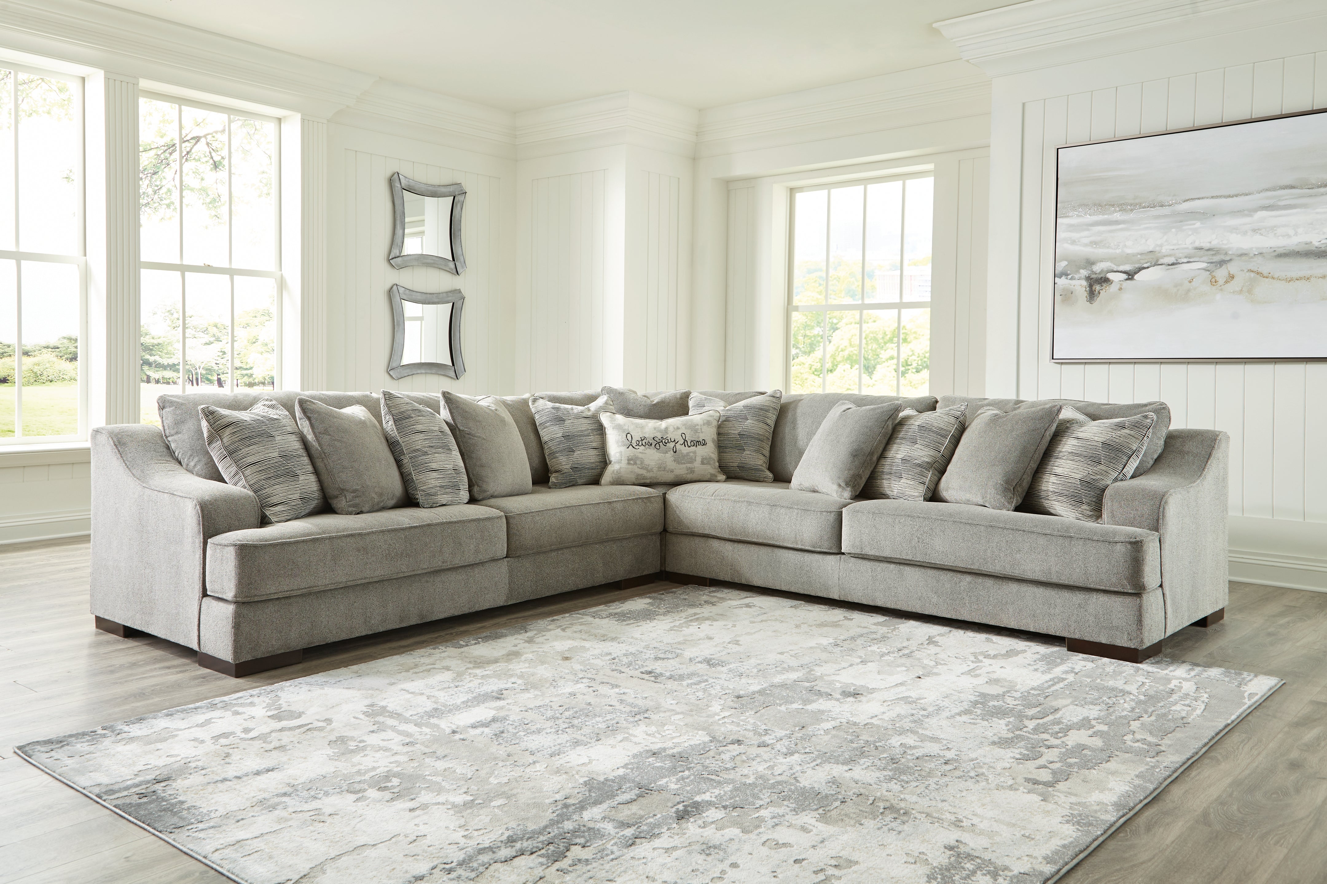 Luxury Living Gallery - Ashley Furniture - Bayless Sectional - LAF 5-Piece Sectional / Smoke - 52304S3
