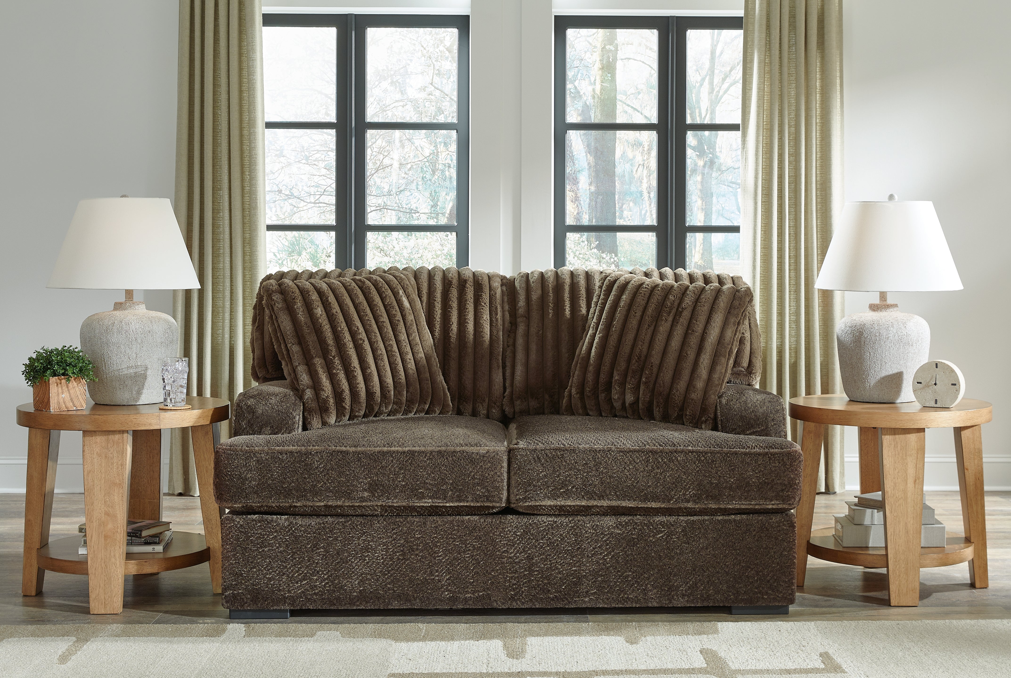 Luxury Living Gallery - Ashley Furniture - Aylesworth Living Room - Ottoman / Chocolate - 5370214