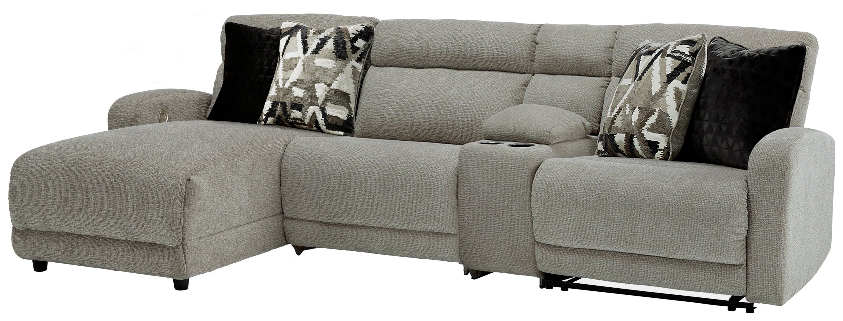 Luxury Living Gallery - Ashley Furniture - Colleyville Sectional - 7-Piece Power Reclining Sectional with Chaise / Stone - 54405S32