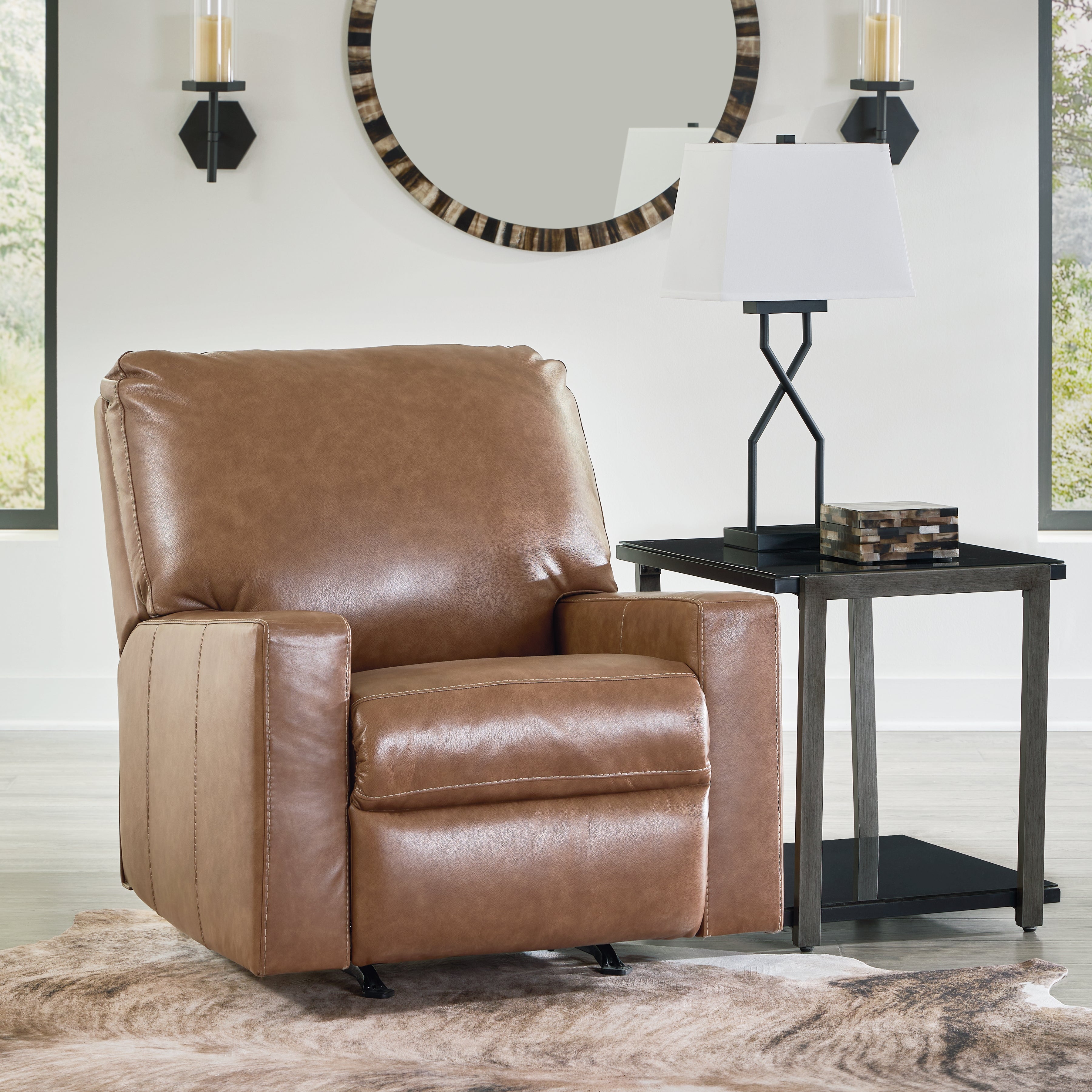 Luxury Living Gallery - Ashley Furniture - Bolsena Living Room - Rocker Recliner / Caramel - 5560325