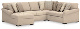 Luxury Living Gallery - Ashley Furniture - LadyMae Sectional - RAF 2-Piece Sectional with Chaise / Twill - 59404S2