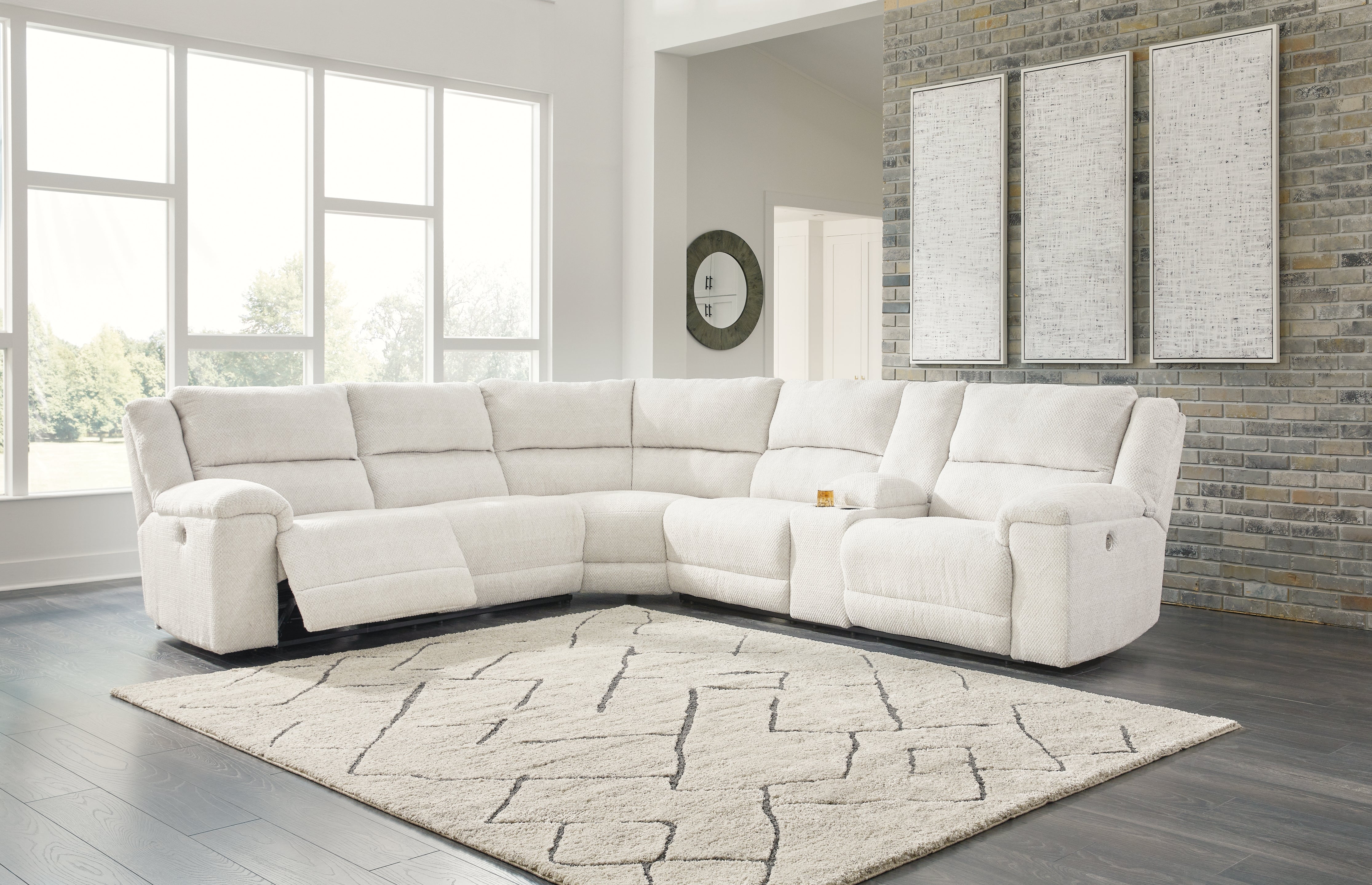Luxury Living Gallery - Ashley Furniture - Keensburg Sectional - 3-Piece Power Reclining Sectional / Linen - 61807S2