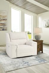 Luxury Living Gallery - Ashley Furniture - Keensburg Living Room - Wide Seat Power Recliner / Linen - 6180782