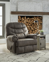 Luxury Living Gallery - Ashley Furniture - Camera Time Living Room - Zero Wall Recliner / Gunmetal - 6570729