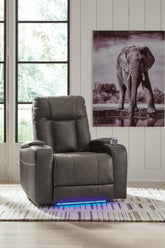 Luxury Living Gallery - Ashley Furniture - Feazada Living Room - PWR Recliner/ADJ Headrest / Shadow - 6620513