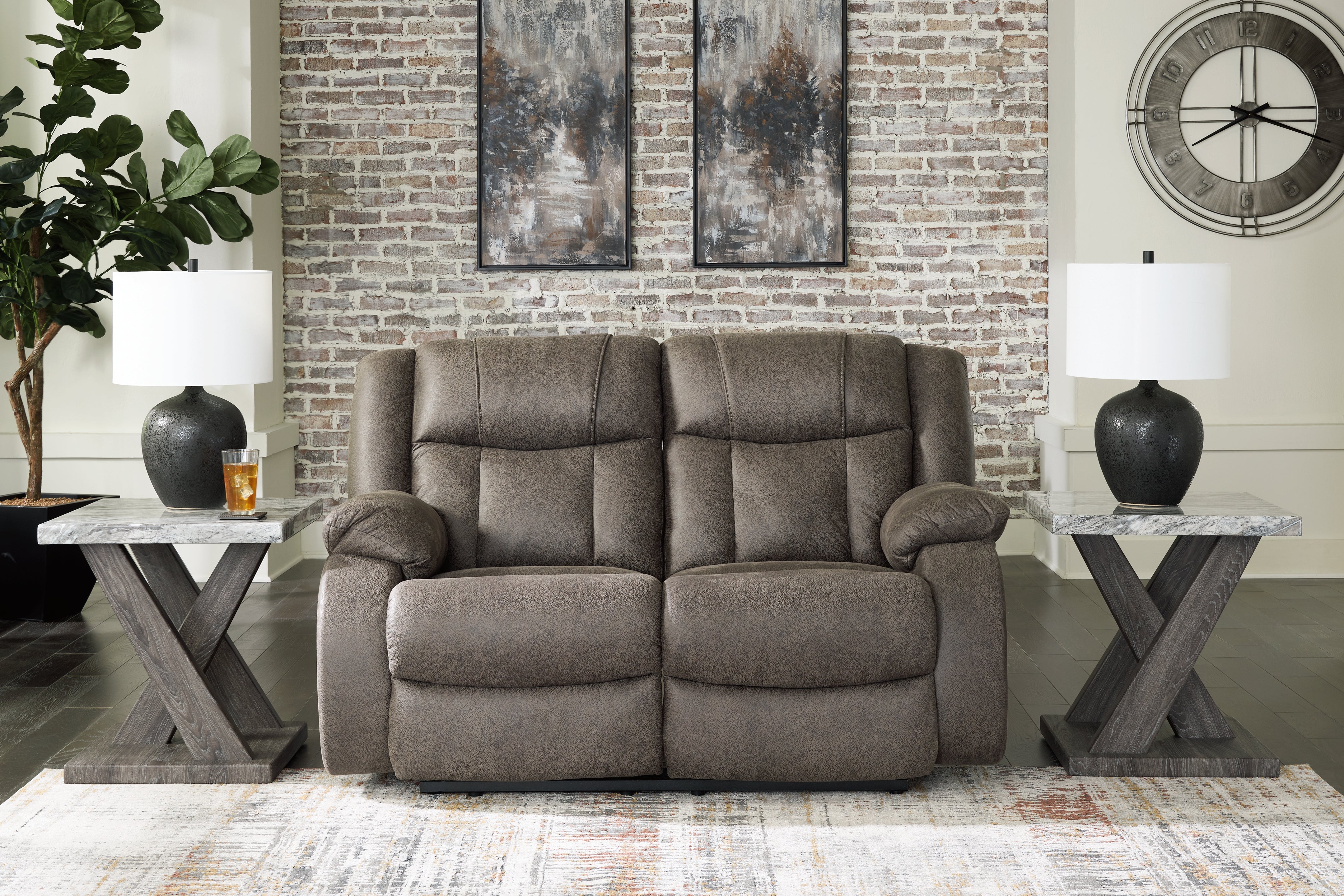 Luxury Living Gallery - Ashley Furniture - First Base Living Room - Rocker Recliner / Gunmetal - 6880425