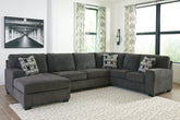 Luxury Living Gallery - Ashley Furniture - Ballinasloe Sectional - RAF 3-Piece Sectional with Chaise / Smoke - 80703S1