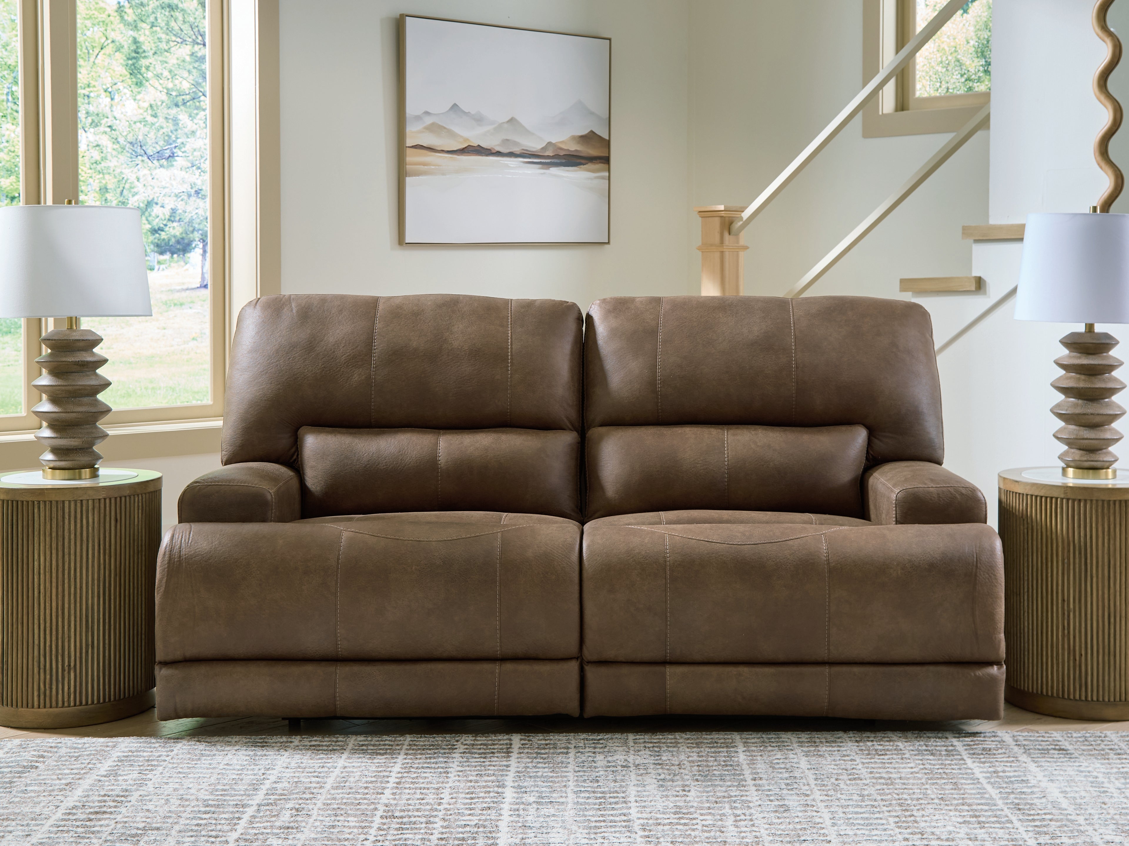 Luxury Living Gallery - Ashley Furniture - Beckley Place Living Room - PWR Recliner/ADJ Headrest / Earth - PC9180282