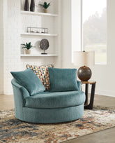 Luxury Living Gallery - Ashley Furniture - Laylabrook Living Room - Oversized Swivel Accent Chair / Teal - 9220621