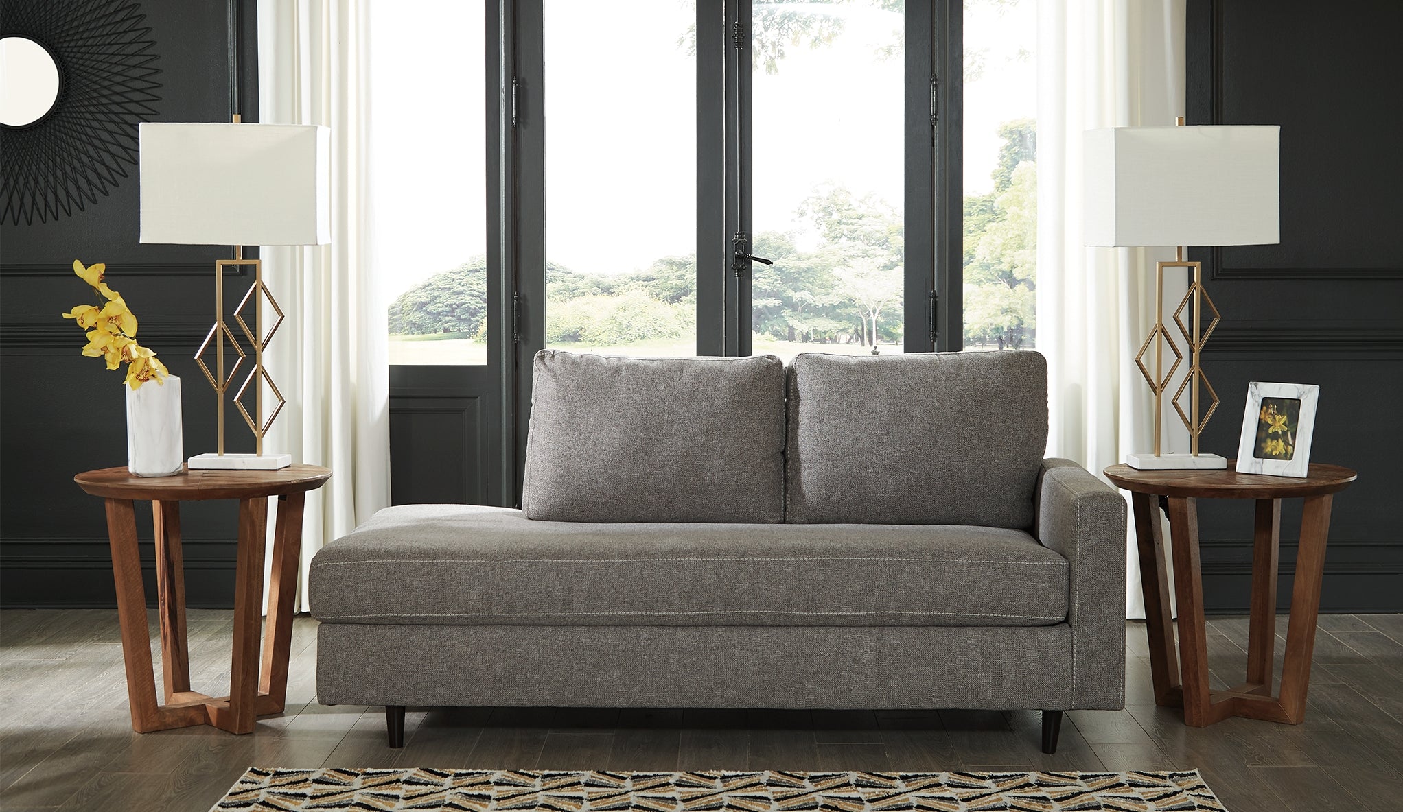 Luxury Living Gallery - Ashley Furniture - Lyman Living Room - RAF Corner Chaise / Graphite - 9330317