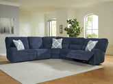 Luxury Living Gallery - Ashley Furniture - Acklen Place Sectional - 2-Piece Power Reclining Sectional / Navy - 93607S16