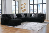 Luxury Living Gallery - Ashley Furniture - Midnight-Madness Sectional - LAF 3-Piece Sectional with Chaise / Onyx - 98103S9