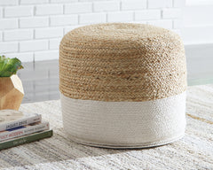 Luxury Living Gallery - Ashley Furniture - Sweed Valley Pouf - Pouf / Natural/White - A1000420