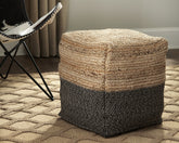 Luxury Living Gallery - Ashley Furniture - Sweed Valley Pouf - Pouf / Natural/Black - A1000422