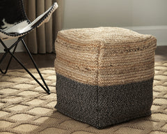 Luxury Living Gallery - Ashley Furniture - Sweed Valley Pouf - Pouf / Natural/Black - A1000422