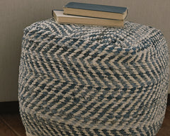 Luxury Living Gallery - Ashley Furniture - Chevron Pouf - Pouf / Blue - A1000445