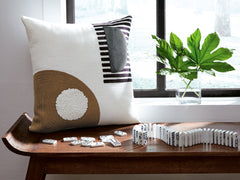 Luxury Living Gallery - Ashley Furniture - Longsum Pillows - Pillow (4/CS) / Black/White/Honey - A1000927