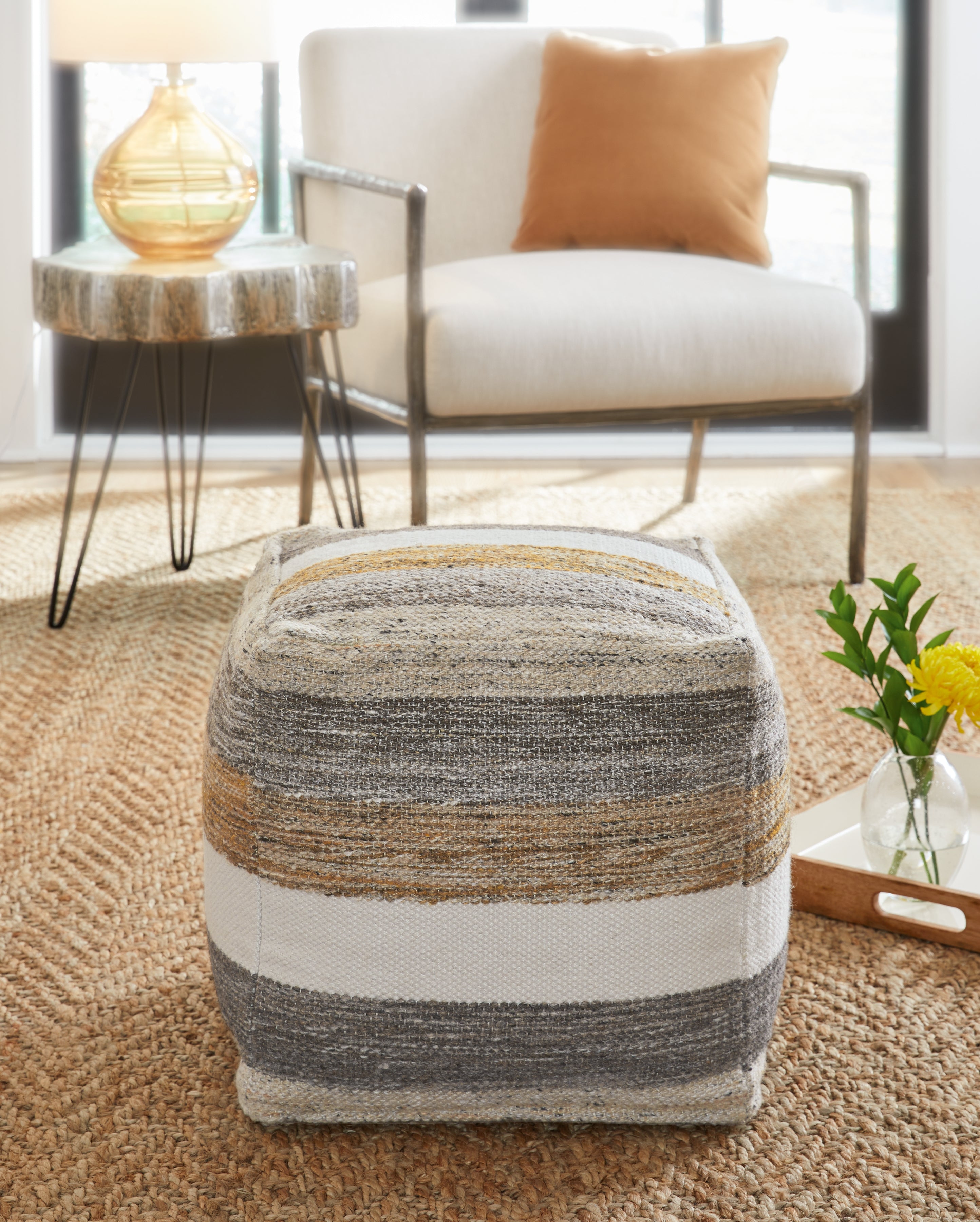 Luxury Living Gallery - Ashley Furniture - Josalind Pouf - Pouf / Multi - A1000935