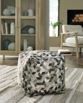 Luxury Living Gallery - Ashley Furniture - Albermarle Pouf - Pouf / Gray/Brown - A1000983