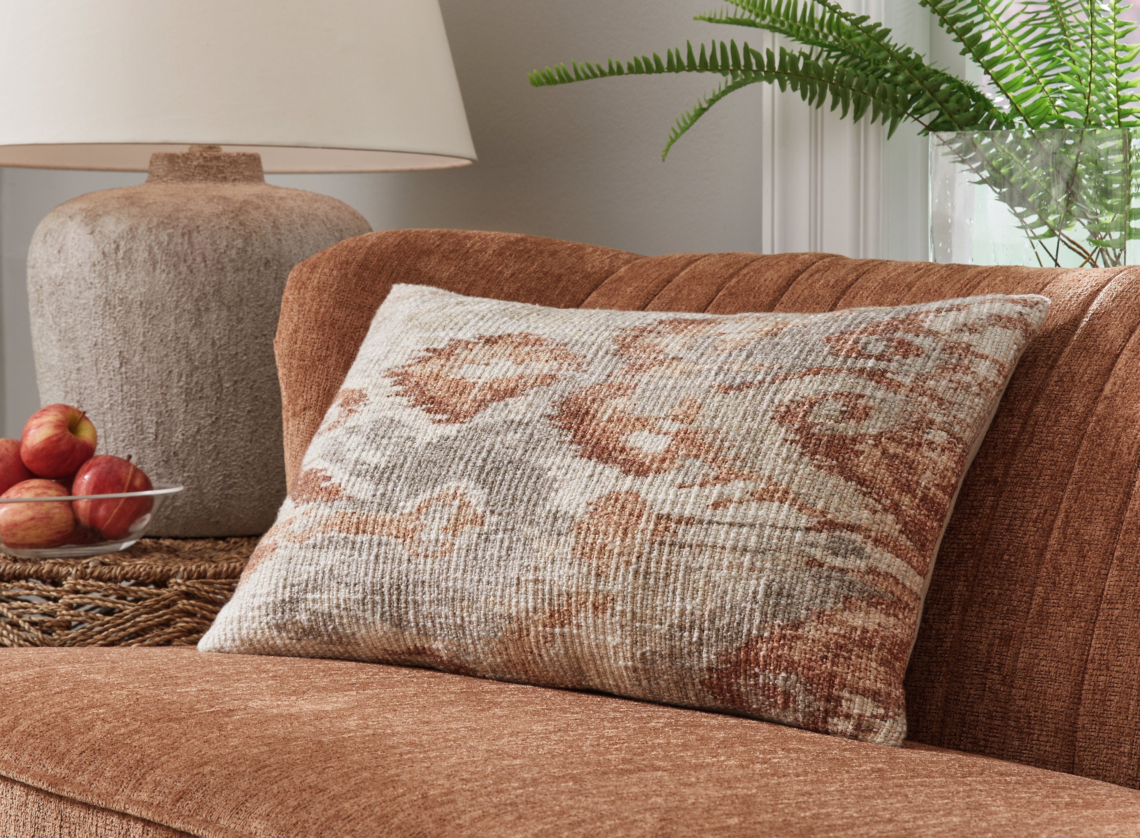 Luxury Living Gallery - Ashley Furniture - Aprover Pillows - Pillow / Rust/Gray/White - A1001040P