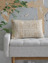 Luxury Living Gallery - Ashley Furniture - Hathby Pillows - Pillow / Tan/White - A1001048P