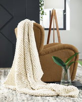 Luxury Living Gallery - Ashley Furniture - Chaddon Throw (Set of 3) - Throw (3/CS) / Ivory - A1001060