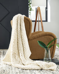 Luxury Living Gallery - Ashley Furniture - Chaddon Throw (Set of 3) - Throw (3/CS) / Ivory - A1001060
