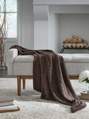 Luxury Living Gallery - Ashley Furniture - Anawood Throw (Set of 3) - Throw (3/CS) / Brown - A1001098