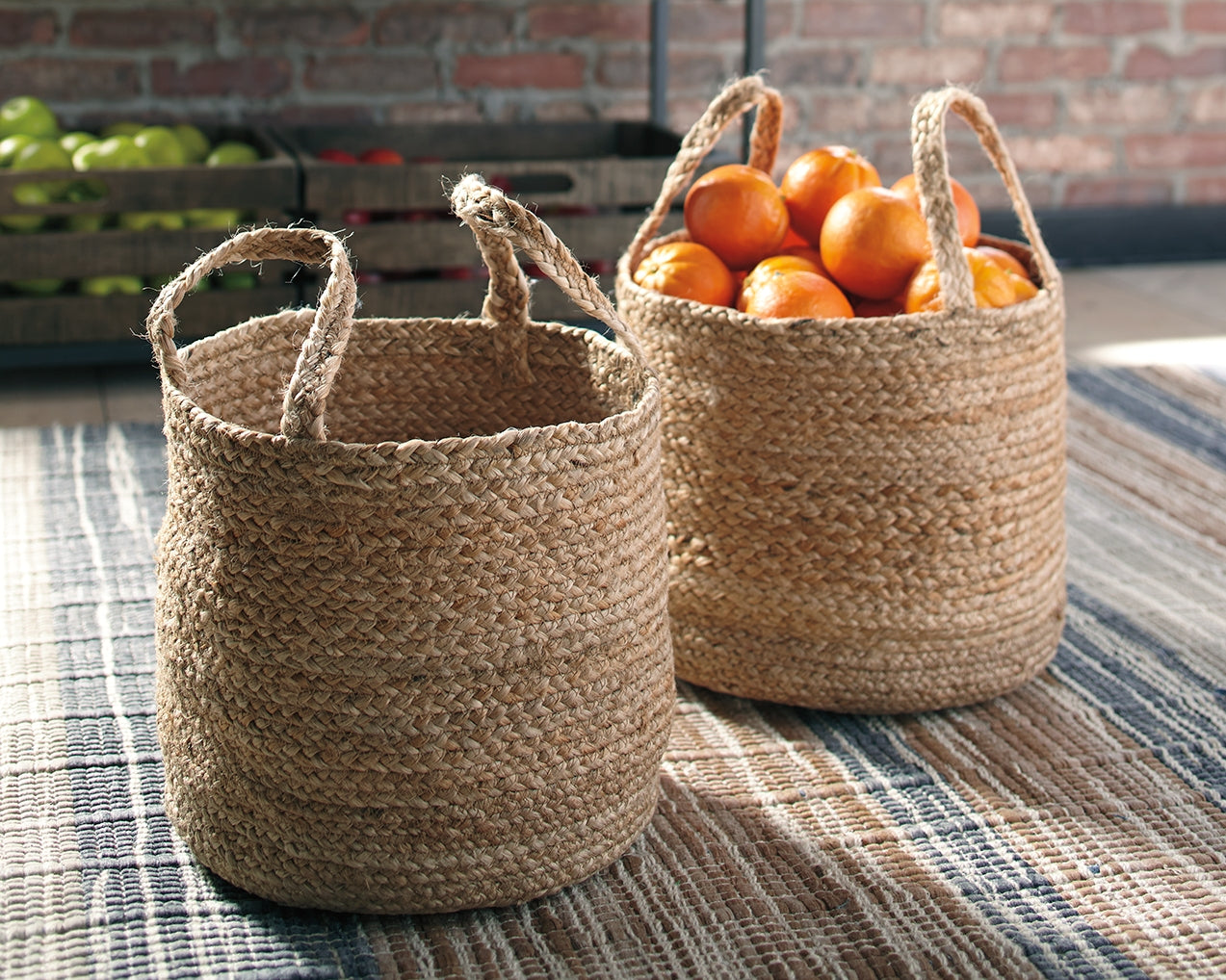 Luxury Living Gallery - Ashley Furniture - Brayton Basket - Basket Set (Set of 2) / Natural - A2000094