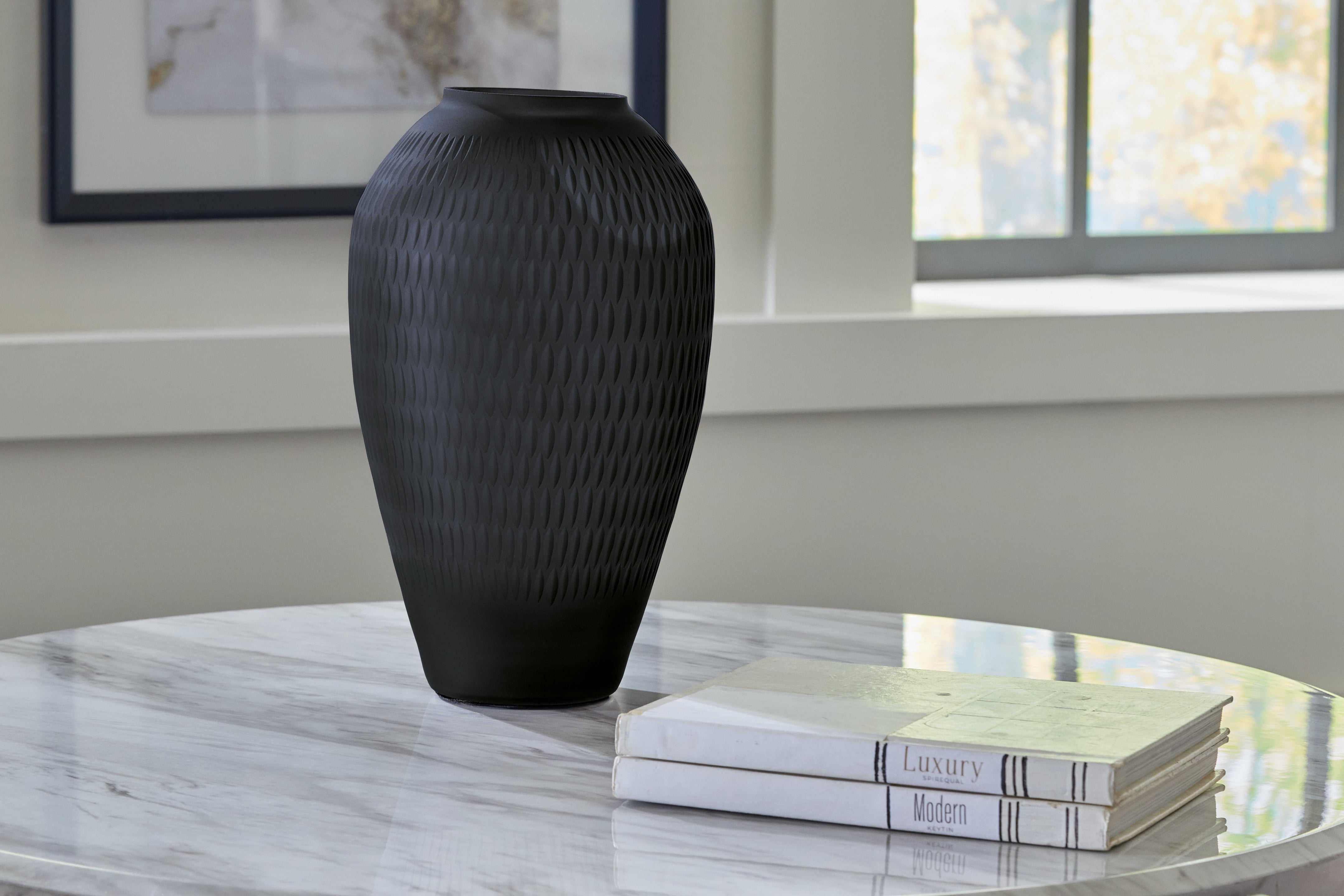 Luxury Living Gallery - Ashley Furniture - Etney Vase - Vase / Slate - A2000510